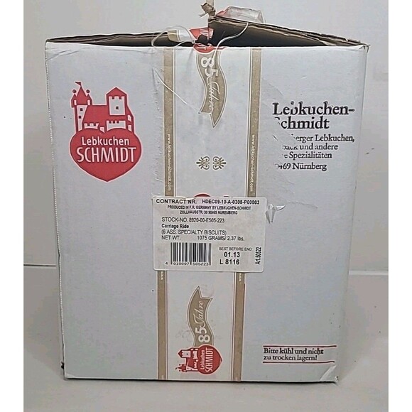 Music Box Tin Carriage Ride Lebkuchen Schmidt Christmas Tin Germany - Picture 7 of 7